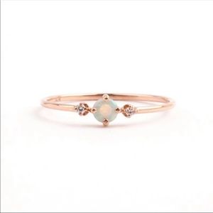 Rose Gold Opal Dainty Minimalist Ring